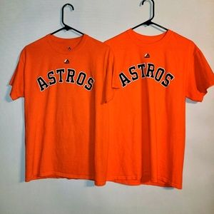2 Astros majestic shirts ( A. Bregman, Y. Gurriel)